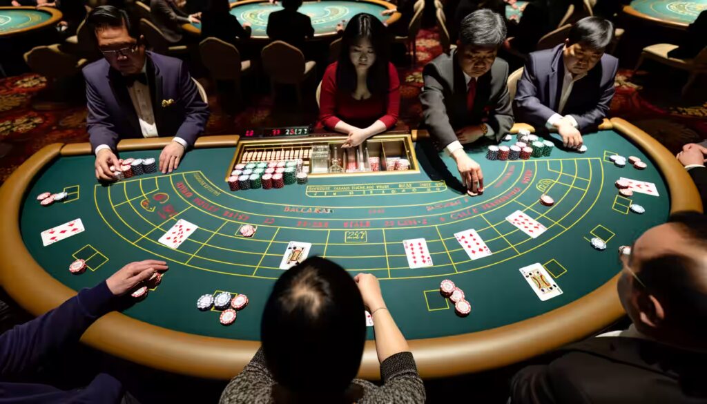 Strategische Züge am Baccarat Tisch.