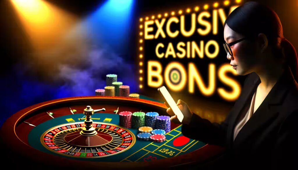 Spieler nutzt einen exklusiven Bonuscode im Online Casino.
