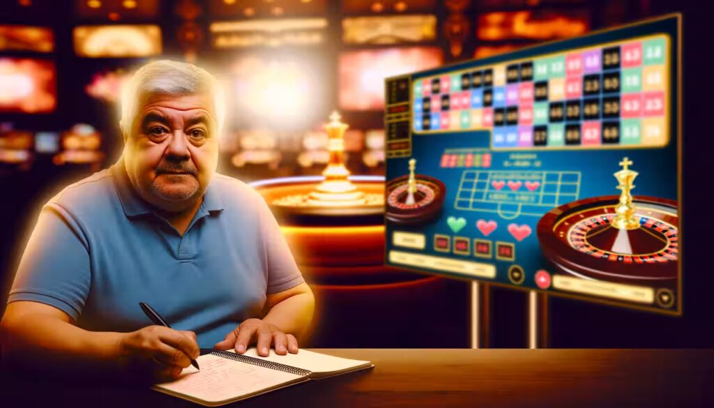Spieler analysiert Gewinnstrategien für Internet Casinos