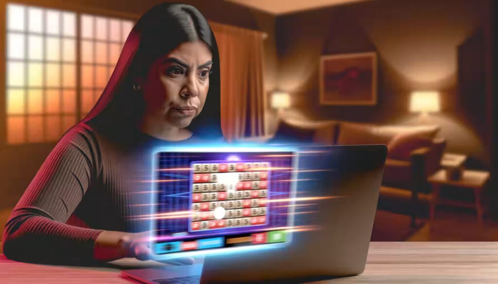 Keno: 7 starke Tricks für tägliche Gewinne 2 Person spielt konzentriert Keno am Laptop
